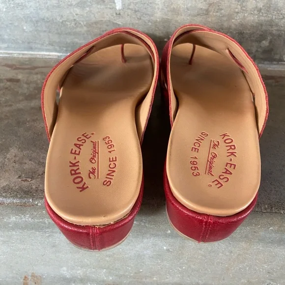 Kork-Ease Baja Sport Red Platform Slide Sandals - Picture 6 of 8